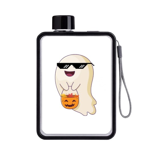 trick or treat thug life Flat Water Bottles