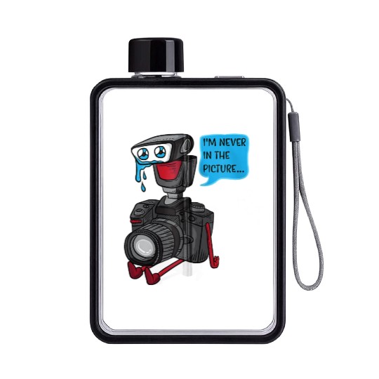 Sad Photo Camera Crying Photographer Joke Gift Pho Flat Water Bottles