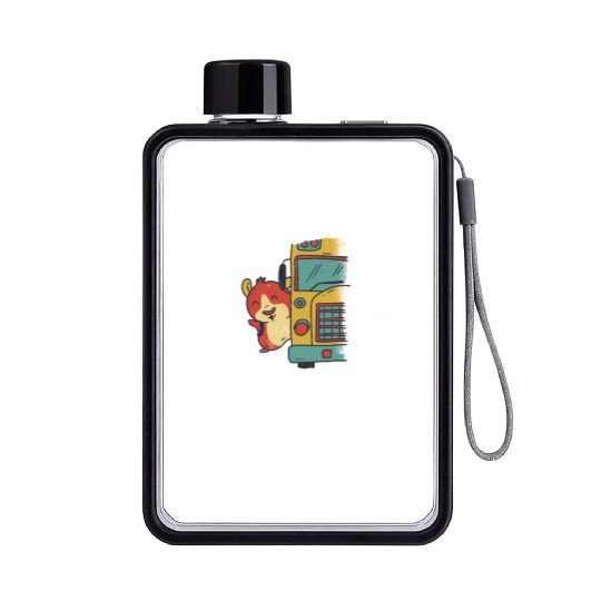 Children school school bus enrollment Flat Water Bottles