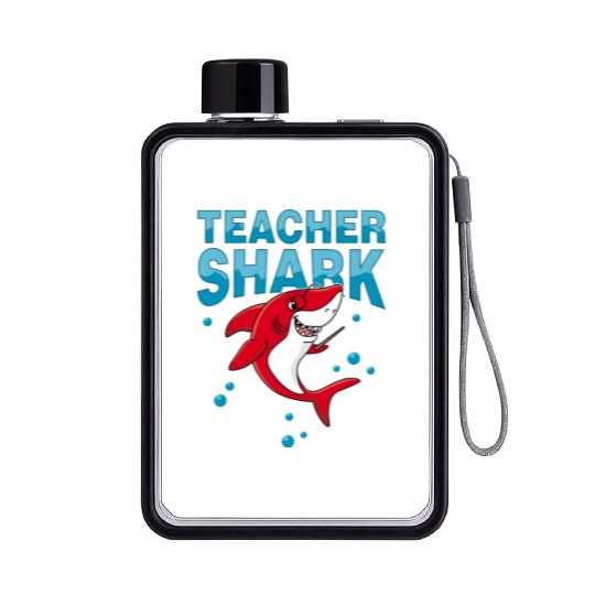 Teacher shark .. school student lessons enrollment Flat Water Bottles
