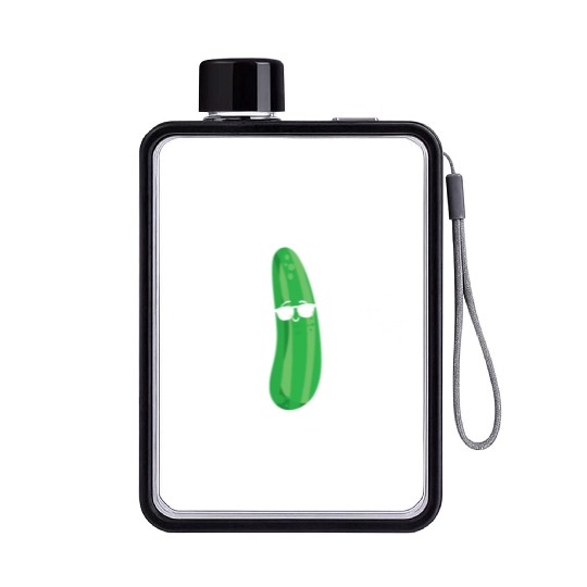 As Cool As Cucumber Vegetarian Vegetable Vegan Flat Water Bottles