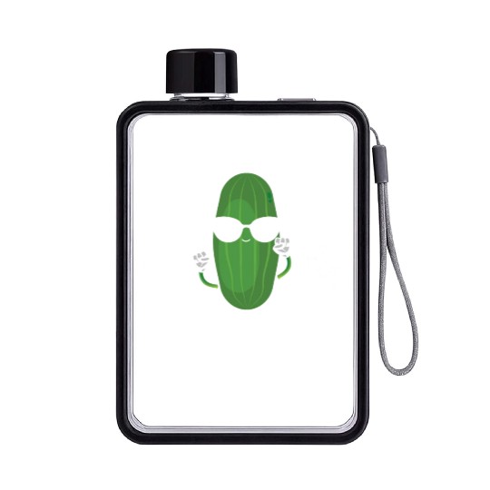 Cucumbro Vegetarian Vegetable Vegan Cucumber Flat Water Bottles