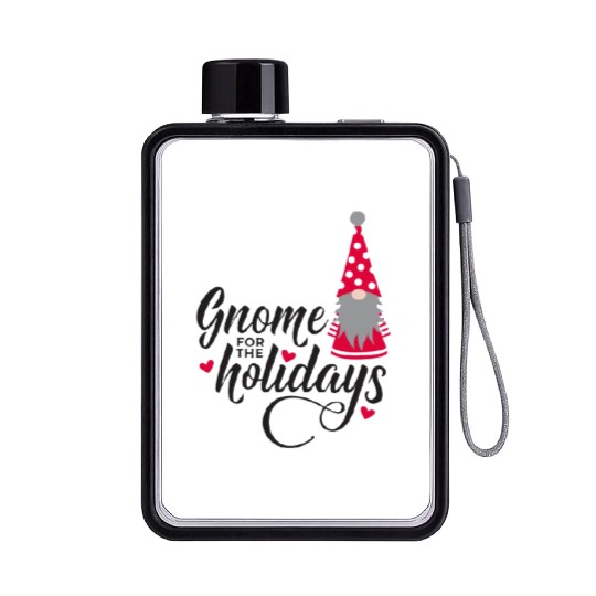 Christmas Funny Gnomes Flat Water Bottles