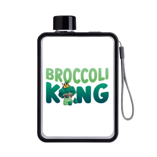 Broccoli King Vegetarian Vegetable Veggies Vegan Flat Water Bottles