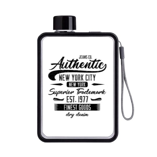 New York City Born In 1977 Vintage Birthday Flat Water Bottles