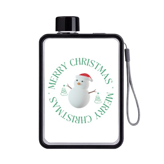 Merry Christmas and Happy New Year Flat Water Bottles