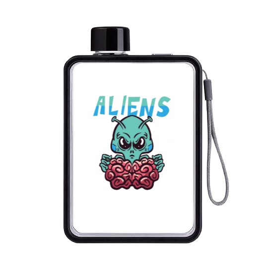 Alien Extraterrestrial Area 51 UFO Space Geek Gift Flat Water Bottles