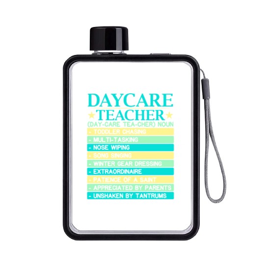 Daycare Teacher Childcare Educator Director Flat Water Bottles