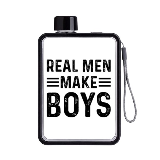 Real Men Make Boys Daddy To Be - Boy Daddy Announc Flat Water Bottles