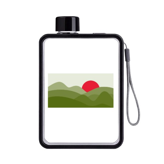 Minimalist Sun Pickle Green Flat Water Bottles