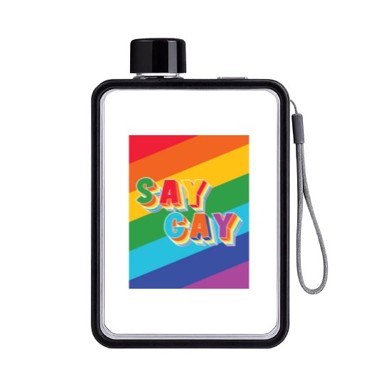 LBGT Flag Gay Pride Human Vintage Rainbow Flat Water Bottles