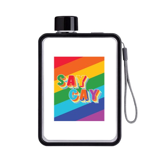 LBGT Flag Gay Pride Human Vintage Rainbow Flat Water Bottles