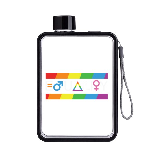 LBGT Flag Gay Pride Human Vintage Rainbow Flat Water Bottles