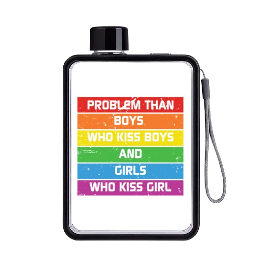 LBGT Flag Gay Pride Human Vintage Rainbow Flat Water Bottles