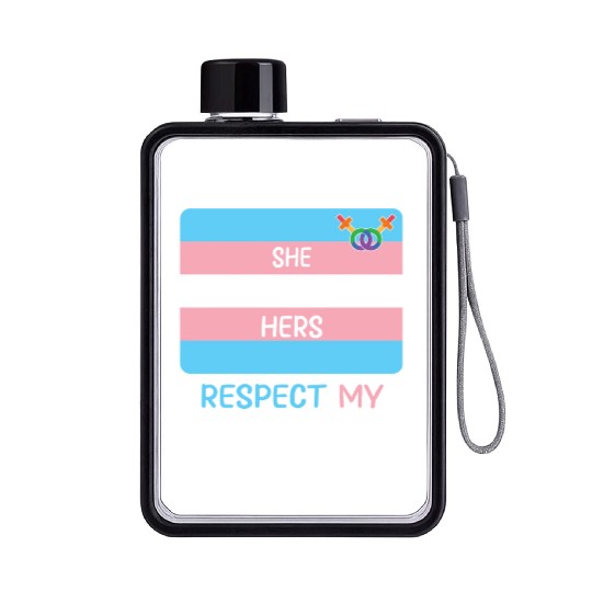 LBGT Flag Gay Pride Human Vintage Rainbow Flat Water Bottles