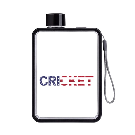 Eat Sleep Cricket Repeat USA Flag Sports Gift Flat Water Bottles