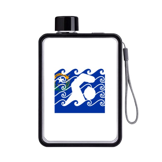 Nevada Flag Swimming Team Swim Swimmer US State Flat Water Bottles