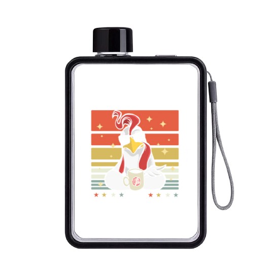 Rooster Cock Coffee Sunglasses Flat Water Bottles