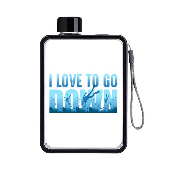 I Love to go Scuba Diving Diver Dad Boyfriend Gift Flat Water Bottles