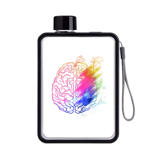 Art Teacher Brain, Math Teacher Flat Water Bottles