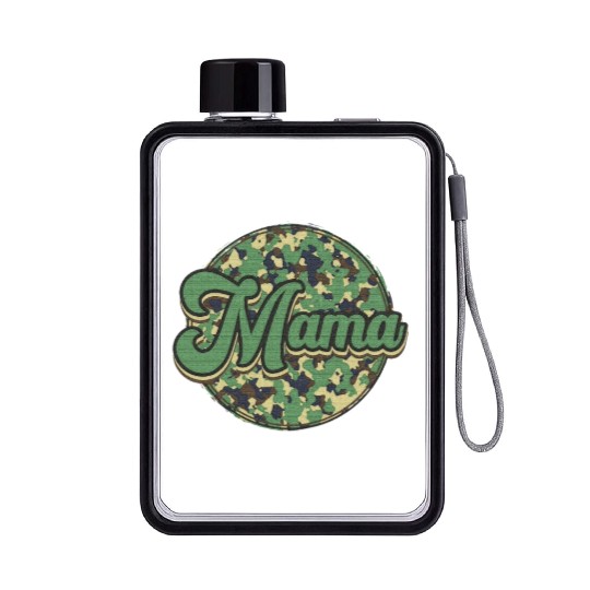 Camo Mama Flat Water Bottles, Camo sublimation design,