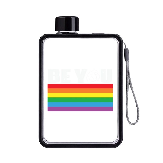 LBGT Flag Gay Pride Human Be You Flat Water Bottles