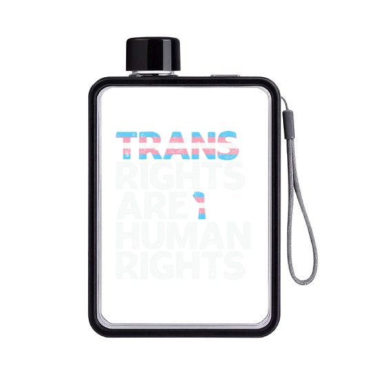 LBGT Flag Gay Pride Trans rights are human rights Flat Water Bottles