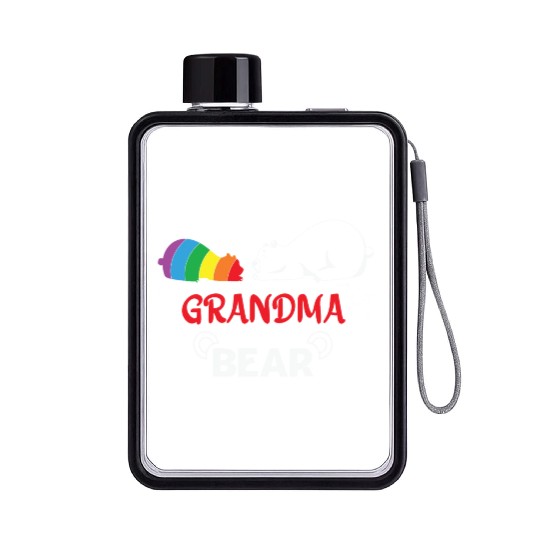 LBGT Flag Gay Pride Human Grandma Bear Flat Water Bottles