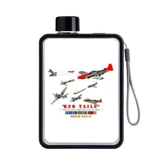 Army AAC 332nd Fighter Group Red Tails At War Flat Water Bottles