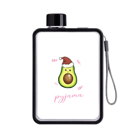 Winter Christmas Pyjama Avocado Flat Water Bottles