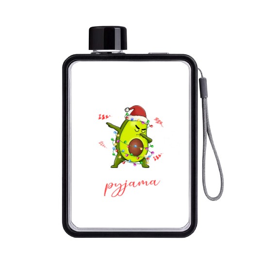 Winter Christmas Pyjama Avocado Flat Water Bottles