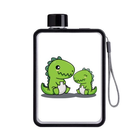 Big Brother Dino Siblings Baby Dinosaur Little Boy Flat Water Bottles