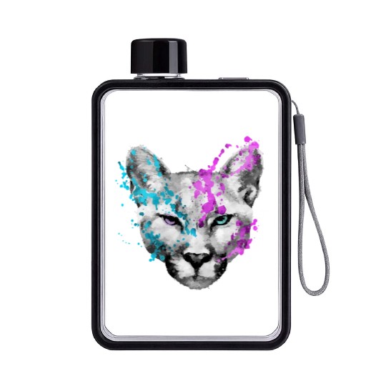 Dramabite mountain lion Flat Water Bottles