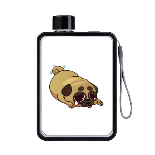 Don't Scare Me I Fart Easily, Pug Kawaii Flat Water Bottles
