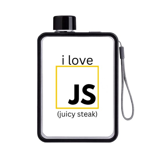 JavaScript web developer funny programming Flat Water Bottles