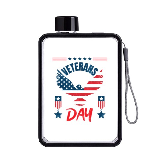 Veterans Day - A Day to Honor Our Veterans Flat Water Bottles