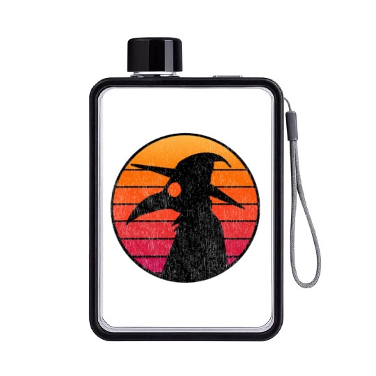The Plague Doctor Costume Kids Retro Sun Plague Flat Water Bottles