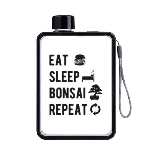 Funny Bonsai Planting Quote Eat Sleep Bonsaitree Flat Water Bottles