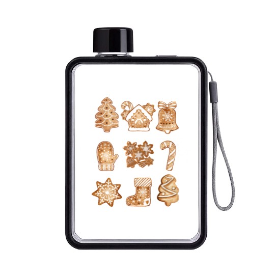 Christmas Gingerbread Cookies! Flat Water Bottles