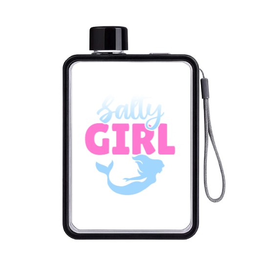 Girl Salty Mermaid Lover Flat Water Bottles