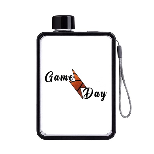Game Day Basketball Lightning Bolt Flat Water Bottles