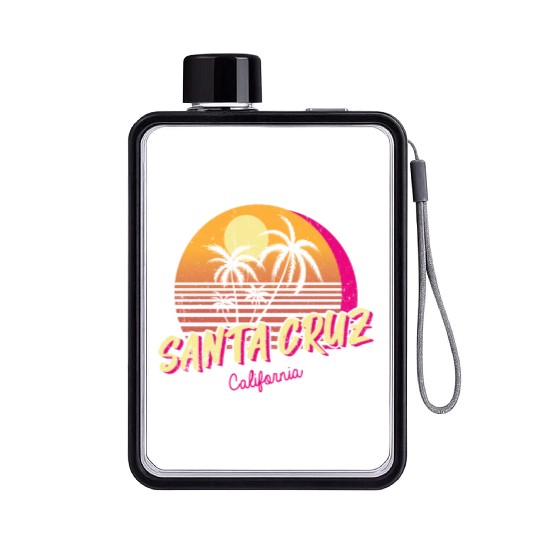 Retro Santa Cruz California Flat Water Bottles