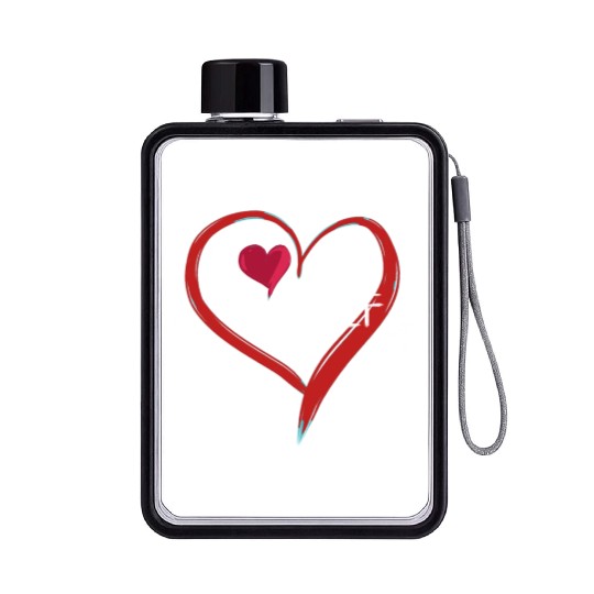 i love me heart text icon Flat Water Bottles