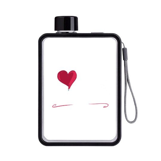 i love me heart text saying Flat Water Bottles
