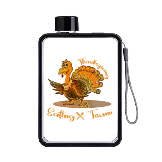 Thanksgiving eating team Flat Water Bottles