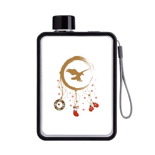 Winter dreamcatcher Christmas Eagle Flat Water Bottles