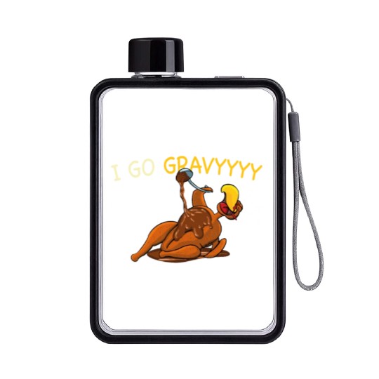 Thanksgiving I Go Gravy Thankful Turkey Flat Water Bottles