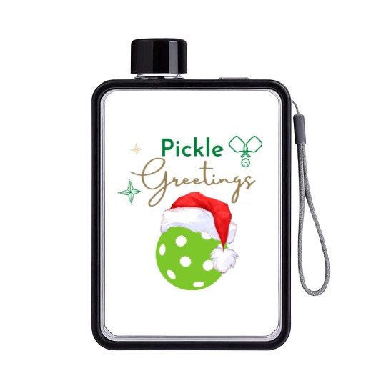 Pickle Greetings Flat Water Bottles