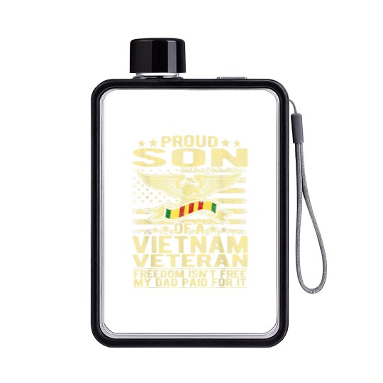 Freedom Isn't Free Proud Son Of A Vietnam Veteran Flat Water Bottles
