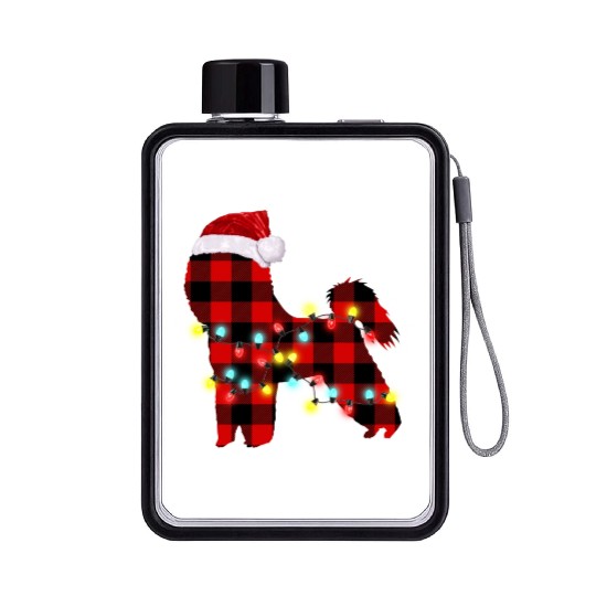 Bichon Frise Christmas Dog Lover Pajamas Flat Water Bottles